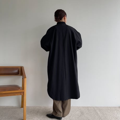 【nokcha original】accent jacquard long shirt/black_nb0081
