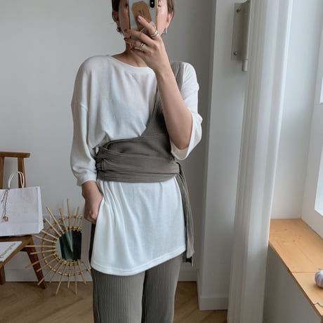 【NOKCHA original】bustier setup/khaki_nt0079