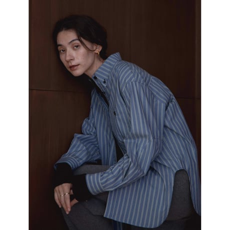 - AUTHENTIC series - button down mannish stripe shirt/2colors_an0021