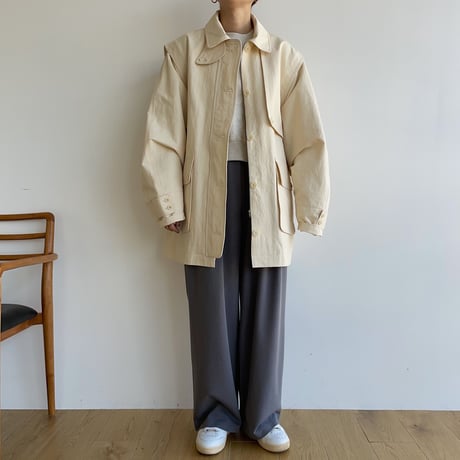 【nokcha original】2way mannish jacket/ivory_no0277