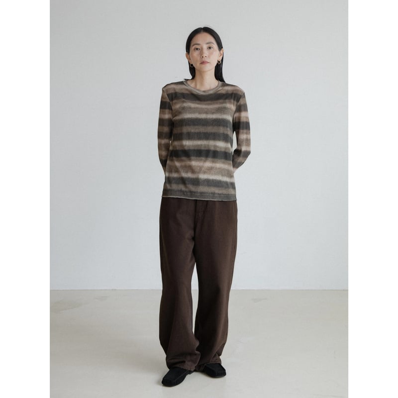 予約販売》gradation border sheer tops_nt2382 | NOKCHA