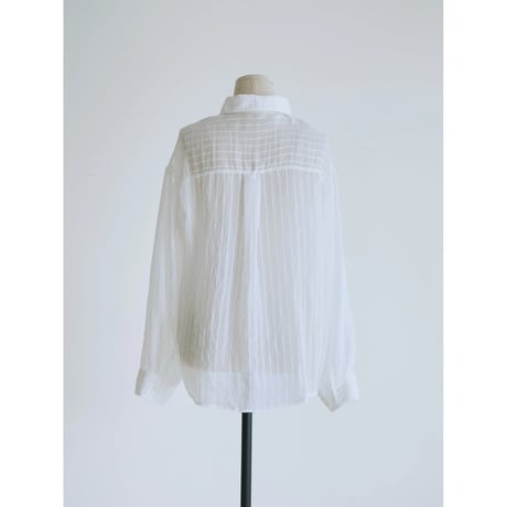 《予約販売》accent stripe mannish sheer shirt/2colors_nb0383