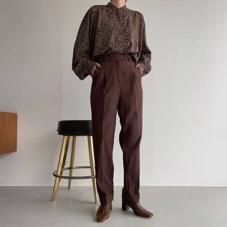 【nokcha original】roll up tapered pants/purple brown_np0461