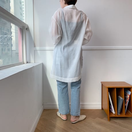 ✳︎予約販売✳︎sheer  slit shirt/2colors_nb0002