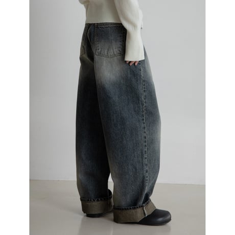 《予約販売》accent vintage like oval jeans_nj0117