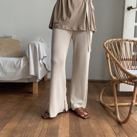 【nokcha original】quality linen knit pants/oatmeal_np0212