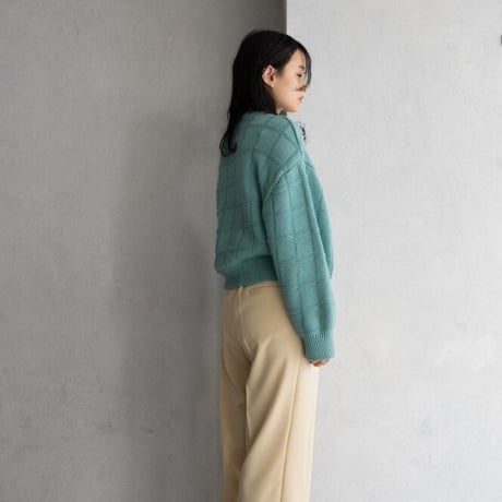 【nokcha original】block over knit/light blue_nt1263