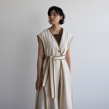 【nokcha original】2way long jilet/ivory_no0219