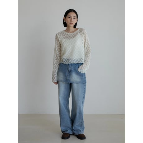 《予約販売》crochet minimal knit tops/2colors_nt2251