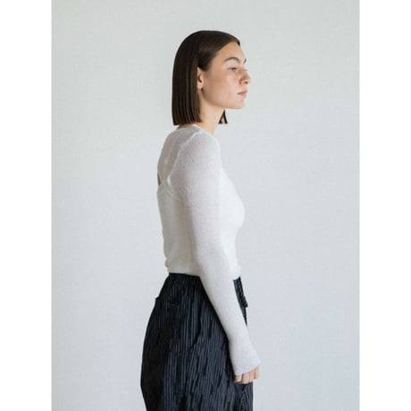 《予約販売》back open sheer knit tops/2colors_nt2569