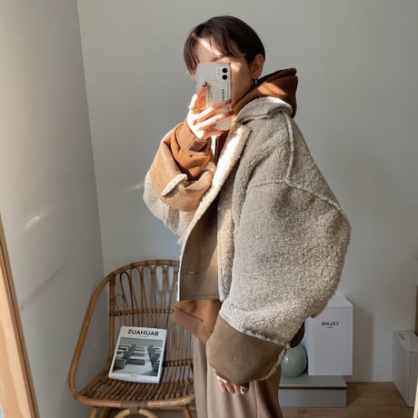 【nokcha original】reversible eco mustang jacket_no0127