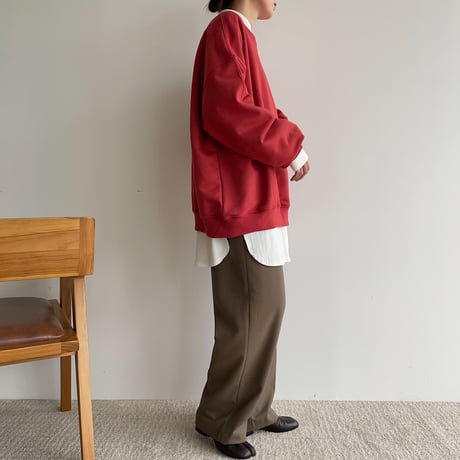 【nokcha original】buckle slacks pants/brown_np0668