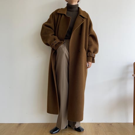 【nokcha original】HANDMADE 2way double coat/camel brown_no0237