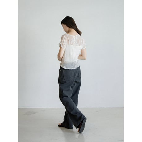 《予約販売》2way sheer jacquard blouse/2colors_nb0377