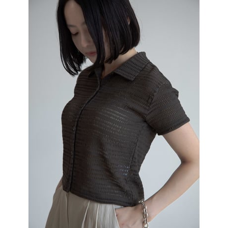 《予約販売》jacquard mesh shirt/2colors_nb0257