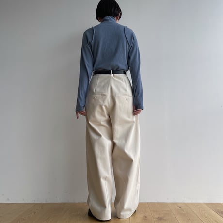 【nokcha original】tuck oval twill pants/ 2colors_np0924