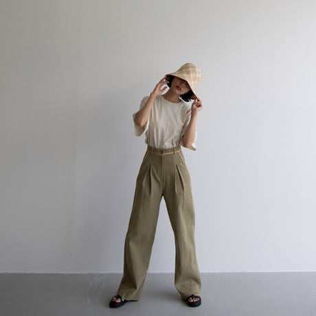 【nokcha original】piping pants/khaki_np0593