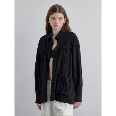 【NOKCHA original】mannish sheer shirt jacket/2colors_nb0376