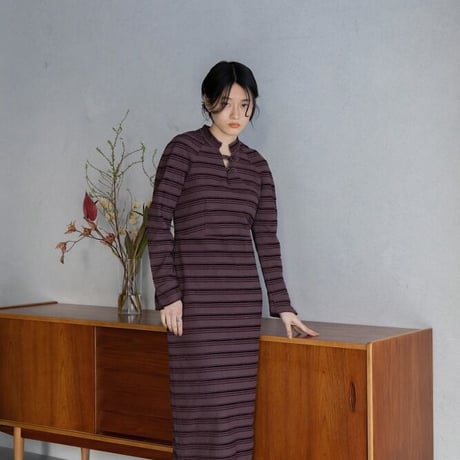 【nokcha original】jacquard lady dress/burgundy_nd0118