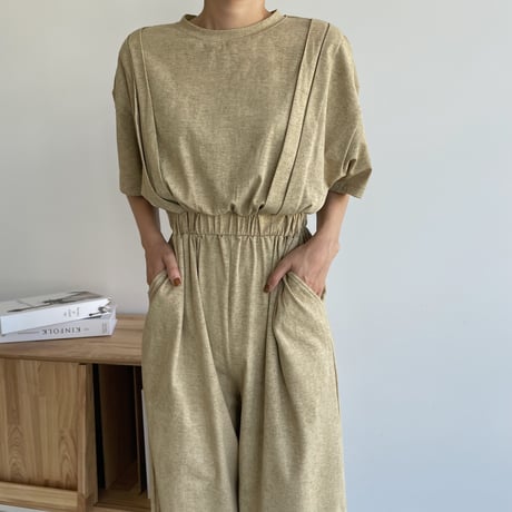 【nokcha original】melange jumpsuit_np0438