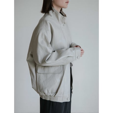 《予約販売》mannish glossy leather like jacket/2colors_no0507