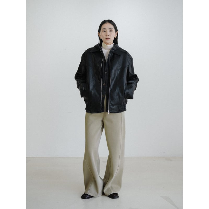 予約販売》accent fake leather jacket(unisex)_no0503
