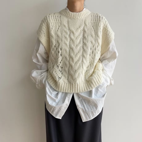 《予約販売》low gauge knit vest/2colors_nt1480
