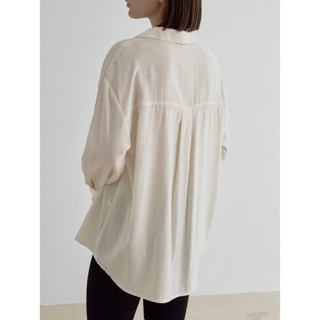 《予約販売》open collar mannish shirt/2colors_nb0365