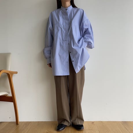 【nokcha original】stripe over shirt/2colors_nb0118