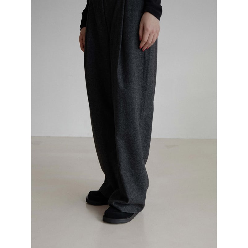 予約販売》wool herringbone wide pants/2colors_np105