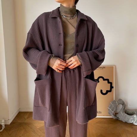【nokcha original】over lib jacket/deep purple_no0151