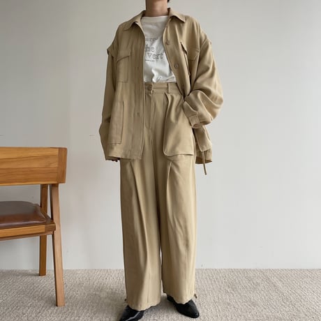 【nokcha original】2way pocket pants/beige_np0665