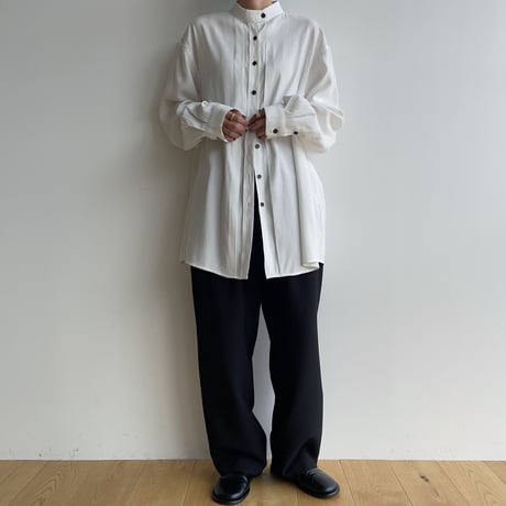 【nokcha original】accent tuck blouse/white_nb0203
