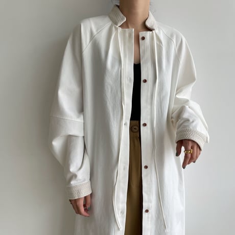 【nokcha original】accent jacquard long shirt/ivory_nb0080