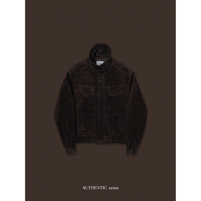 quilting liner real suède jacket/black RESTOCK 】- AUTHENTIC series - quilting liner