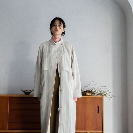 【nokcha original】washer quilting trench coat/ivory_no0120