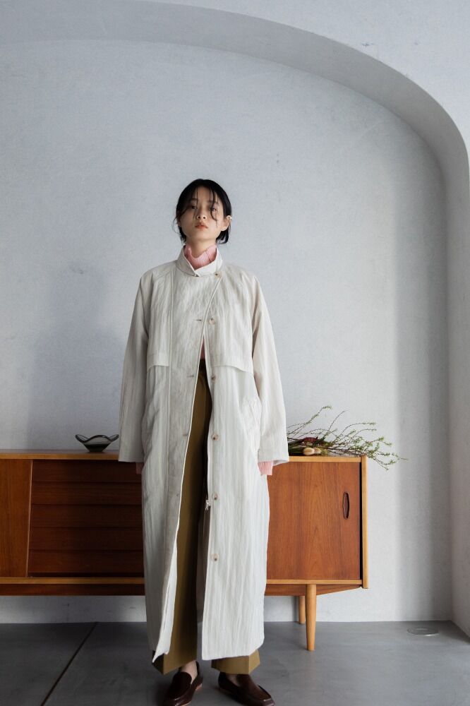 nokcha original】washer quilting trench coat/iv