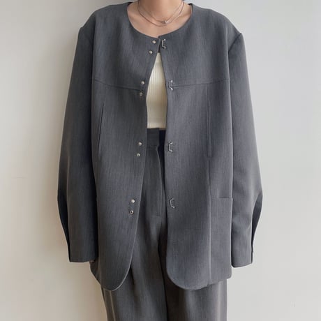 【nokcha original】mannish jacket/melange gray_no0313