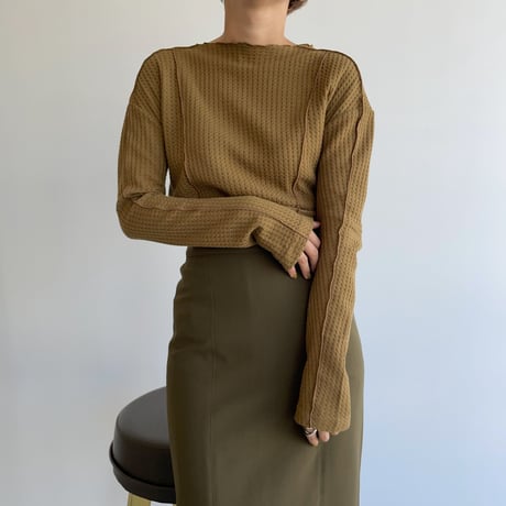 【nokcha original】jacquard piping tops/2colors_nt1043