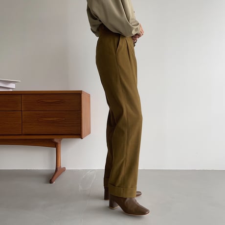 【nokcha original】roll up tapered pants/olive_np0460
