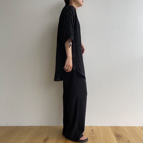 【nokcha original】mulch jacquard blouse/black_nb0156