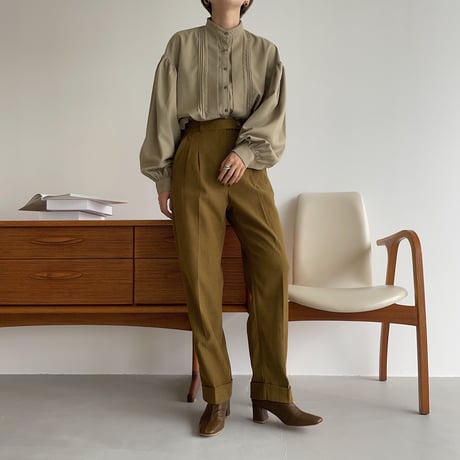 【nokcha original】roll up tapered pants/olive_np0460