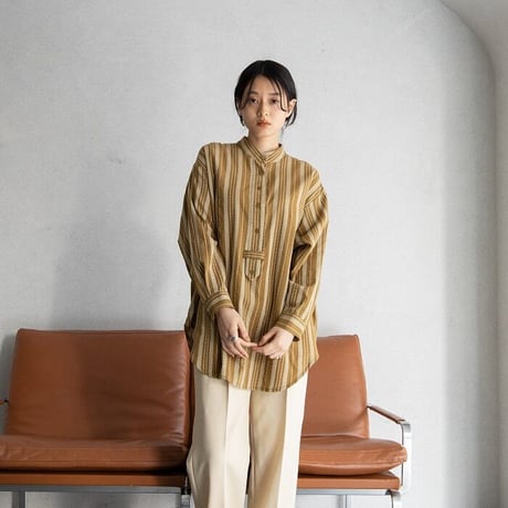 【nokcha original】jacquard over blouse/camel_nb0042