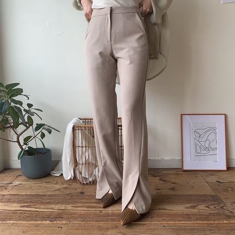 《予約販売》slit slim slacks pants/2 colors_np0172