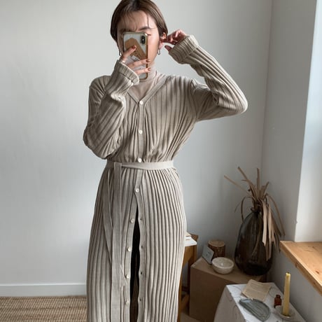 ✳︎予約販売✳︎lady knit long cardigan/2colors_nd0040