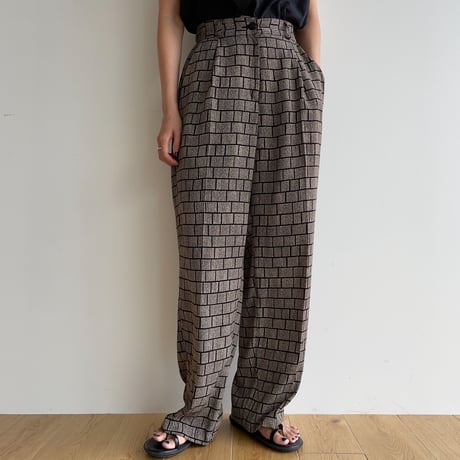 【nokcha original】block pattern pants_np0631