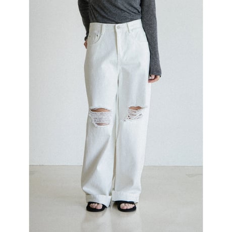 《予約販売》clash white cotton pants_np1249