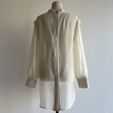 【nokcha original】2way volume sheer blouse/ivory_nb0049