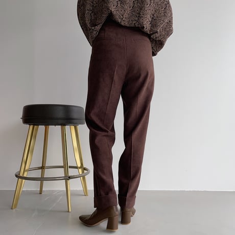 【nokcha original】roll up tapered pants/purple brown_np0461