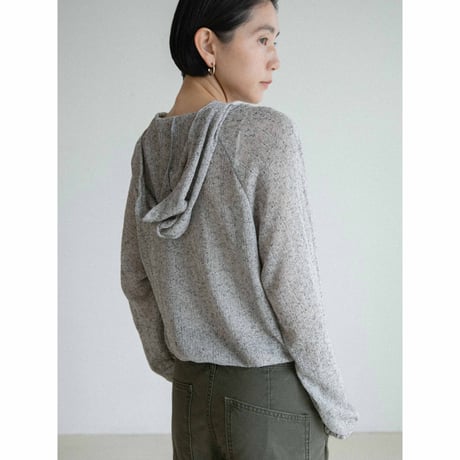 《予約販売》melange knit hoodie cardigan_no0527